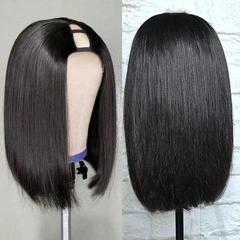 Nina : Quick Easy U Part Bob Wig Glueless, Straight Wigs With Clips Non-lace